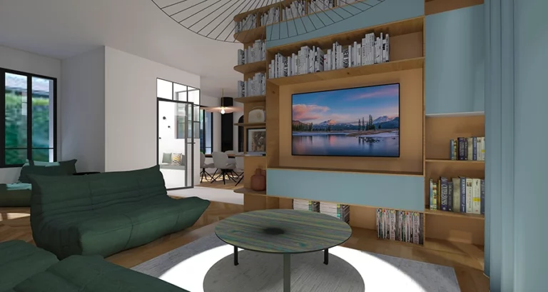 r&eacute;am&eacute;nagement d'un salon, maison meuli&egrave;re traditionnelle