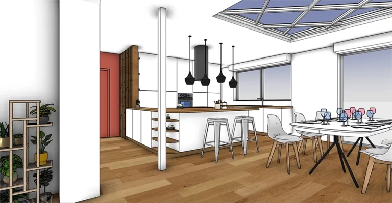cuisine et salle &agrave; manger architecture-d'int&eacute;rieur