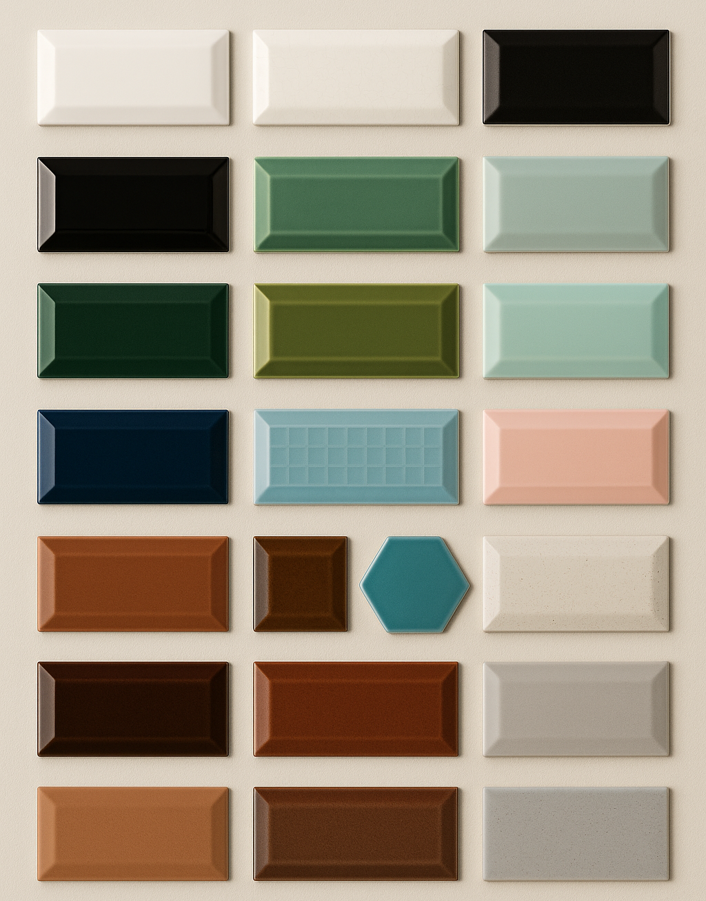 carrelage métro couleurs et finitions