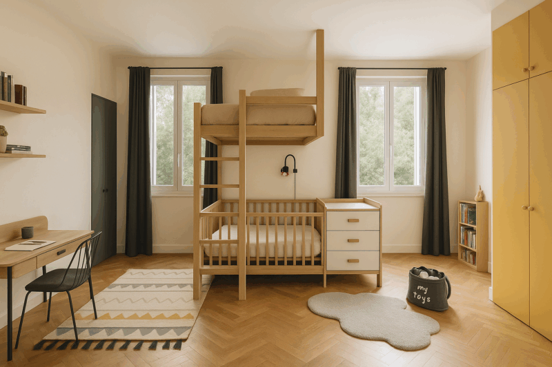 chambre duo enfant - lit sur mesure